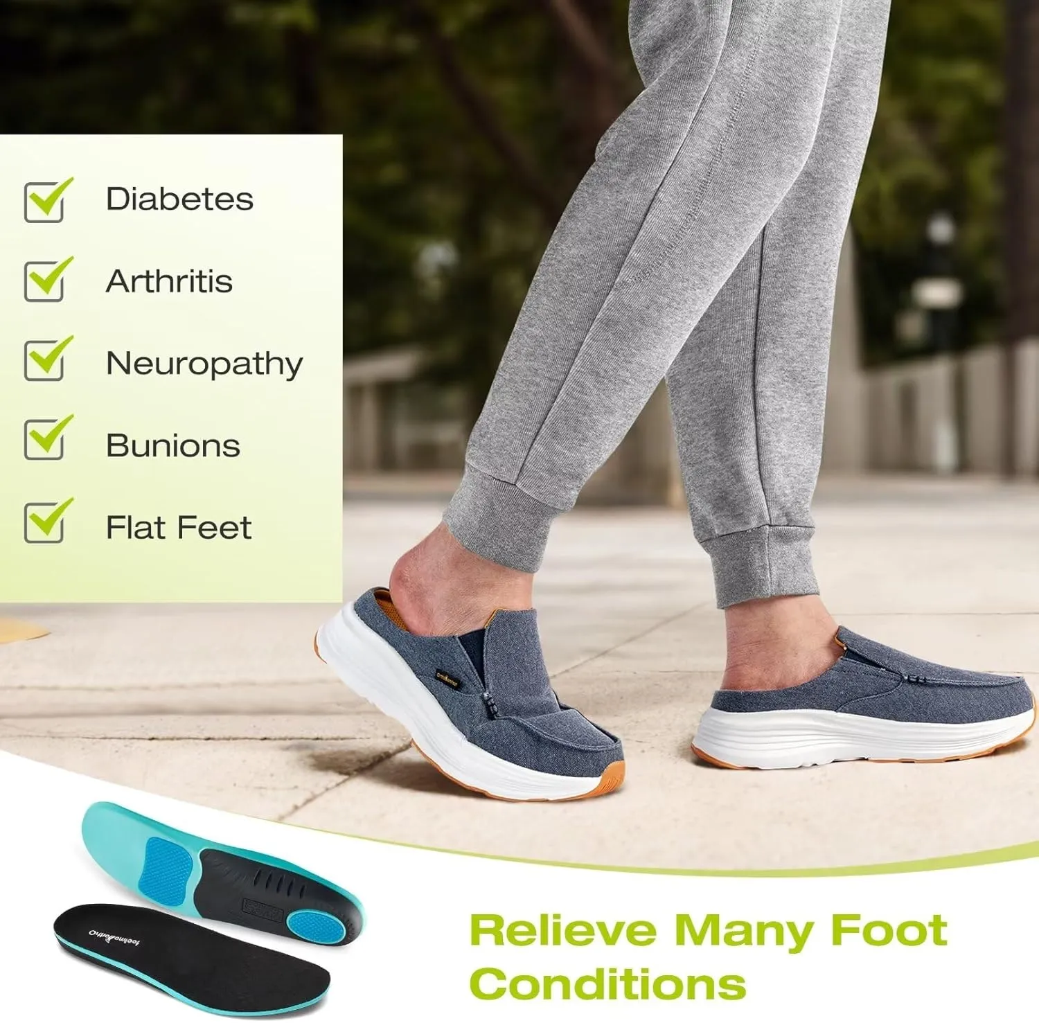 OrthoComfoot Men's Orthopedic Slip-On Loafers Walking Shoes: Casual Comfortable Arch Support Slippers for Plantar Fasciitis, Soft Canvas Orthotic Shoes for Foot and Heel Pain Relief