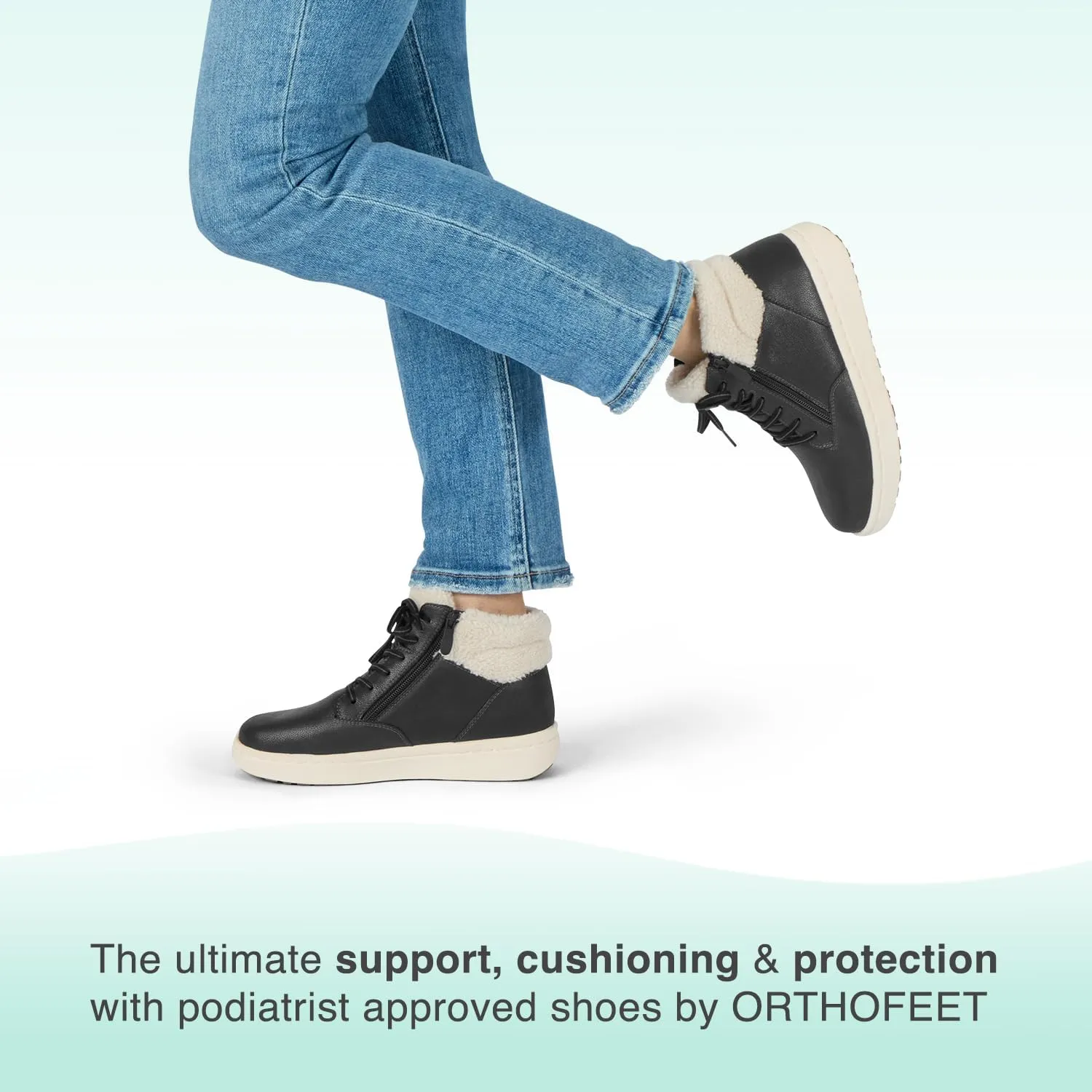 Orthofeet Women's Orthopedic Faux Fur Elin Boots for Foot Pain Relief