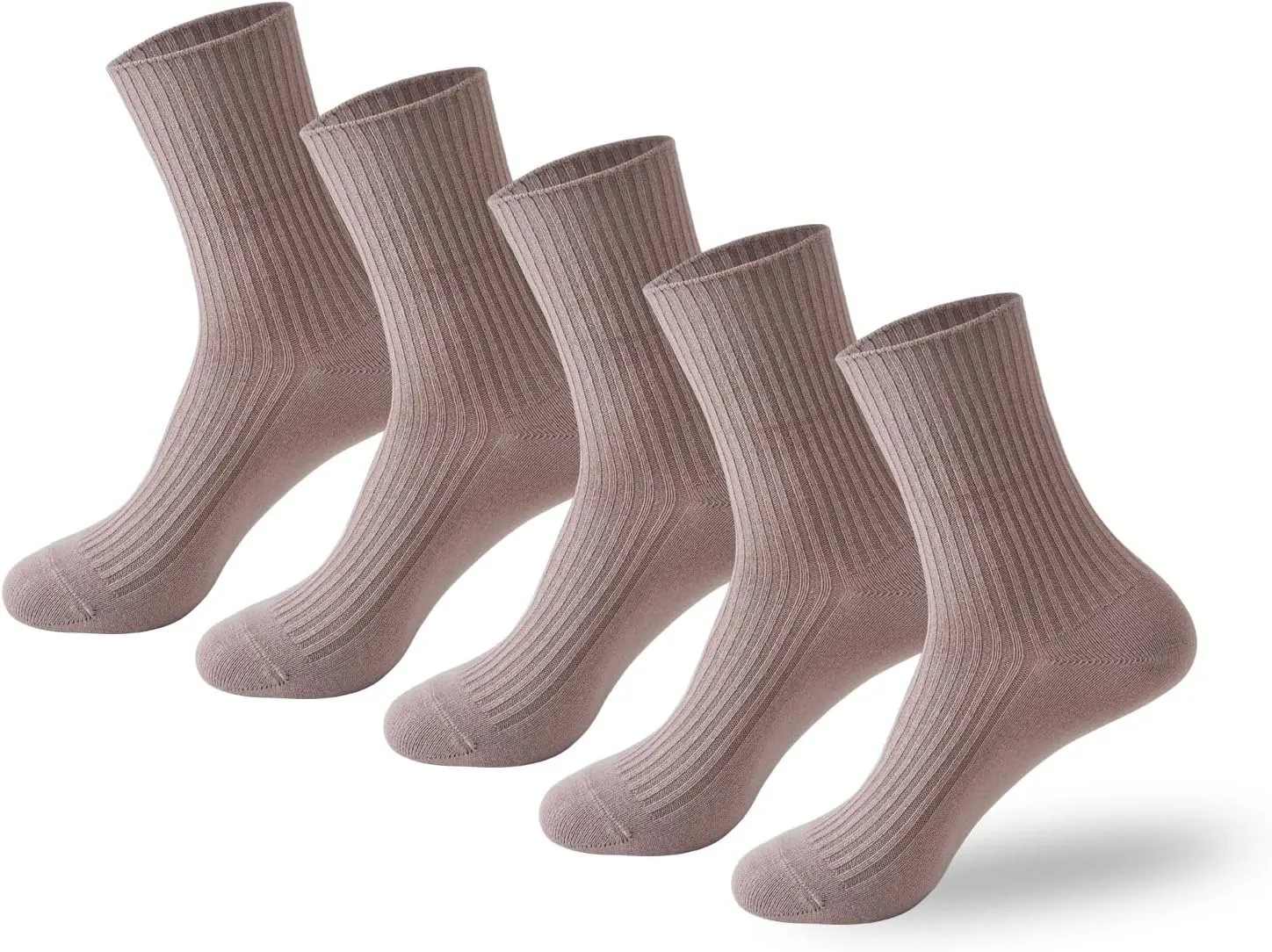 PADFOM Thin Cashmere Socks for Women, Super Soft Warm Cozy Winter Gift Crew Socks 5 Pairs Size 5-9