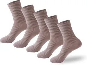 PADFOM Thin Cashmere Socks for Women, Super Soft Warm Cozy Winter Gift Crew Socks 5 Pairs Size 5-9
