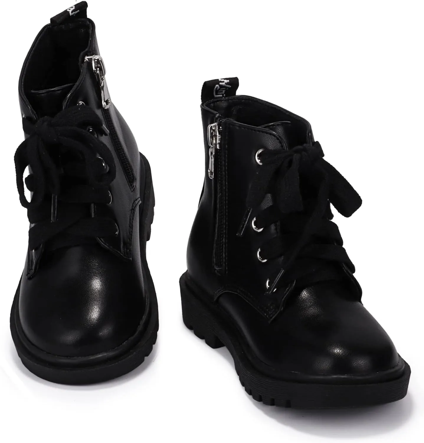 PANDANINJIA Christina Boys Girls Short Ankle Boots Fashion Dress Booties Waterproof Combat Shoes with Zipper for Toddler Little Kid