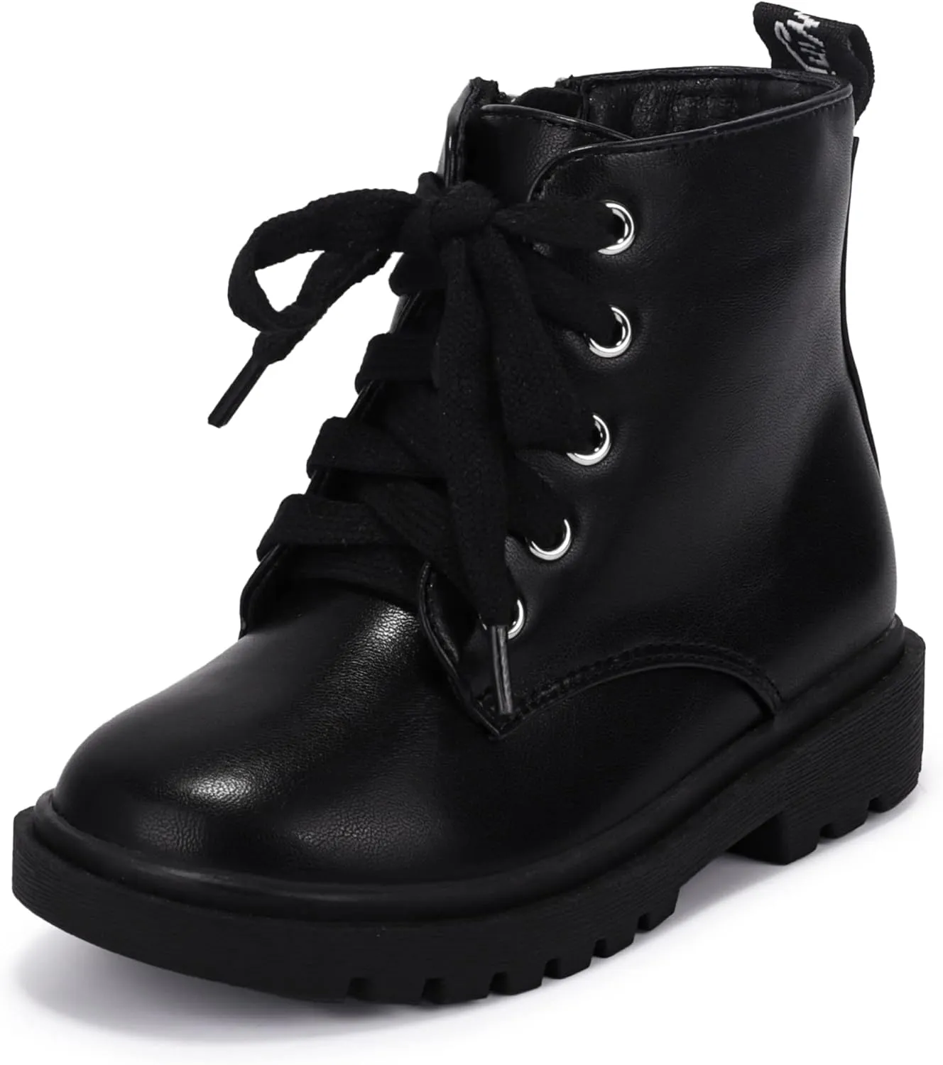 PANDANINJIA Christina Boys Girls Short Ankle Boots Fashion Dress Booties Waterproof Combat Shoes with Zipper for Toddler Little Kid