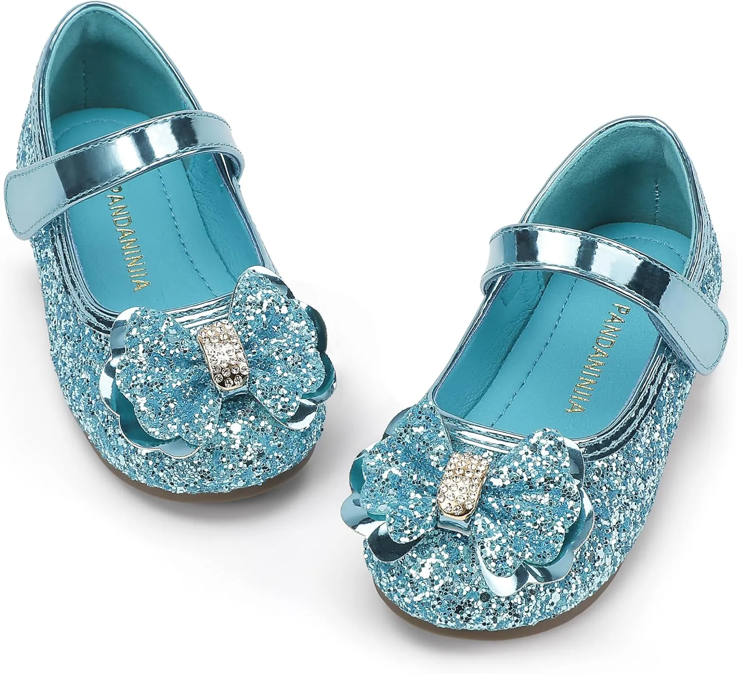 PANDANINJIA Flower Girl Shoes Toddler Little Kid Ballet Flats Pearls Wedding Party Mary Jane Girls Dress Shoes