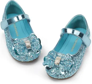PANDANINJIA Flower Girl Shoes Toddler Little Kid Ballet Flats Pearls Wedding Party Mary Jane Girls Dress Shoes