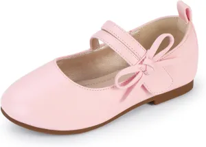 PANDANINJIA Naomi Girls Dress Shoes Mary Jane Ballet Flats Flower Girl Wedding Party Communion Shoes for Toddler Little Kid Big Kid