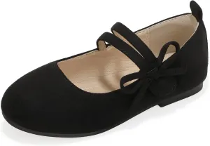 PANDANINJIA Naomi Girls Dress Shoes Mary Jane Ballet Flats Flower Girl Wedding Party Communion Shoes for Toddler Little Kid Big Kid