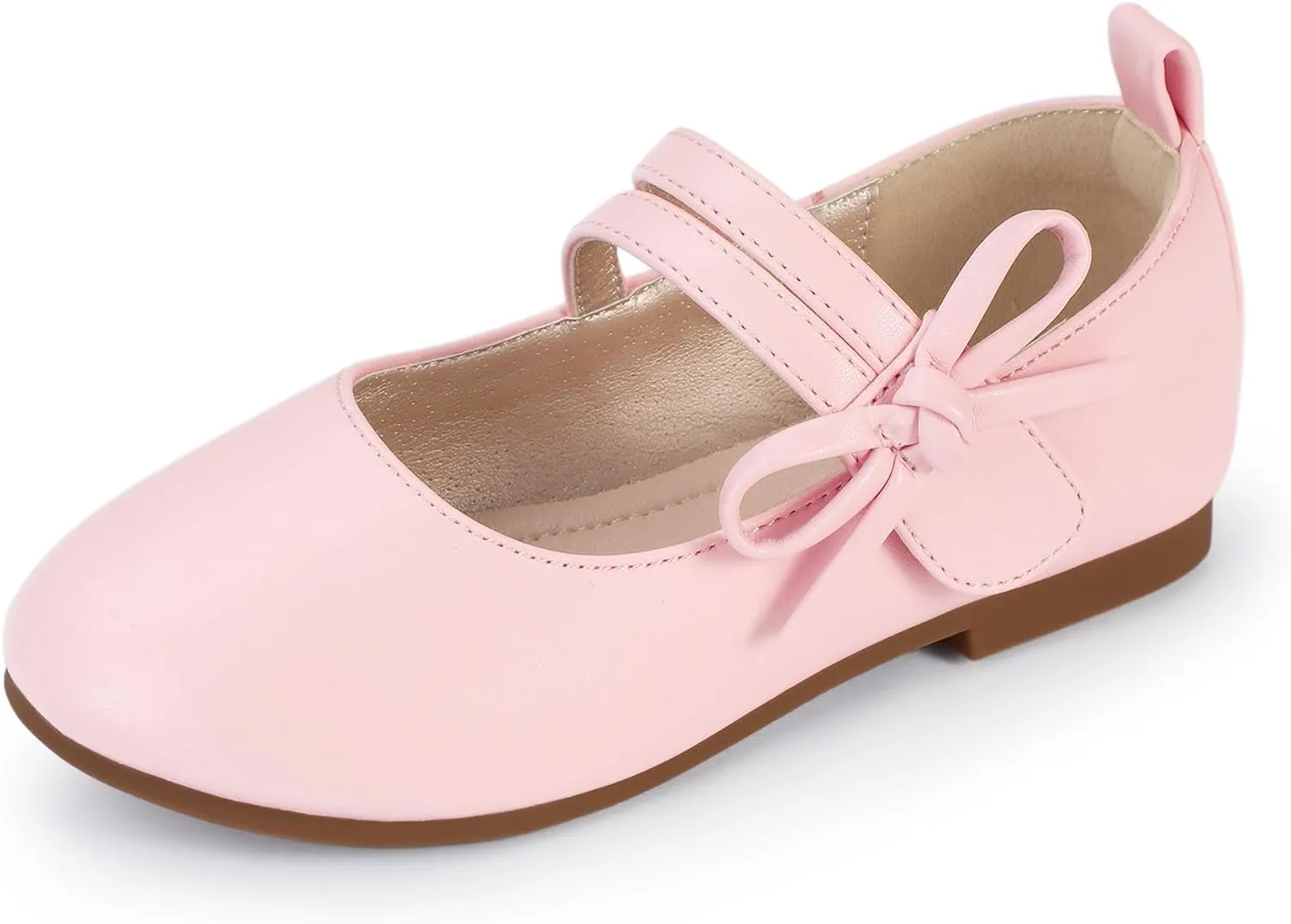PANDANINJIA Naomi Girls Dress Shoes Mary Jane Ballet Flats Flower Girl Wedding Party Communion Shoes for Toddler Little Kid Big Kid