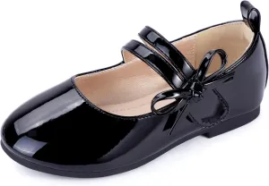 PANDANINJIA Naomi Girls Dress Shoes Mary Jane Ballet Flats Flower Girl Wedding Party Communion Shoes for Toddler Little Kid Big Kid