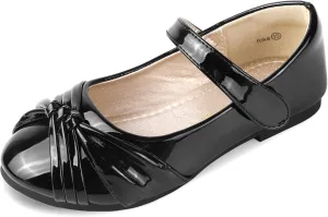PANDANINJIA Rika Girls Dress Shoes Flower Girl Mary Jane Flats Wedding Party School Shoes for Toddler Little Kid Big Kid