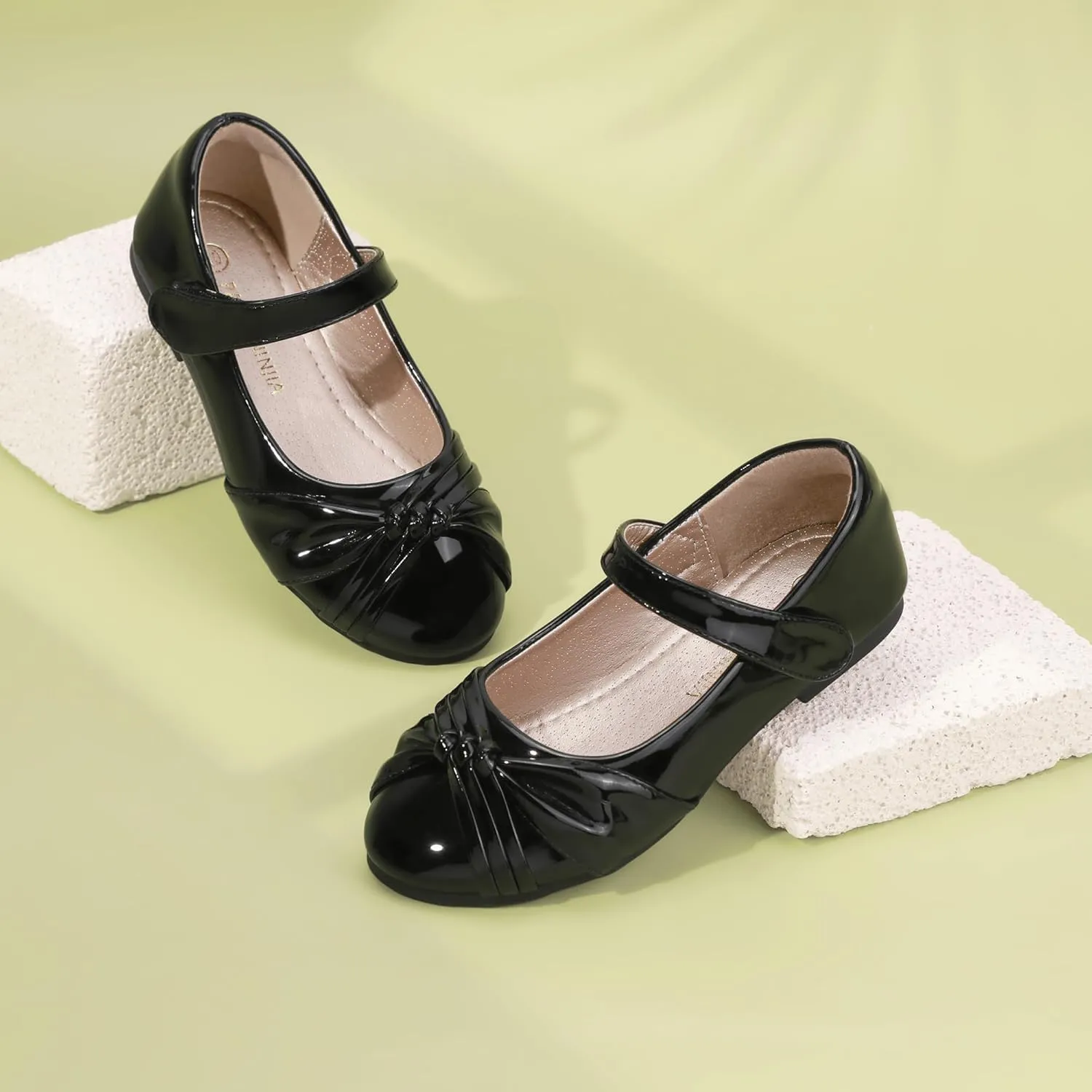 PANDANINJIA Rika Girls Dress Shoes Flower Girl Mary Jane Flats Wedding Party School Shoes for Toddler Little Kid Big Kid