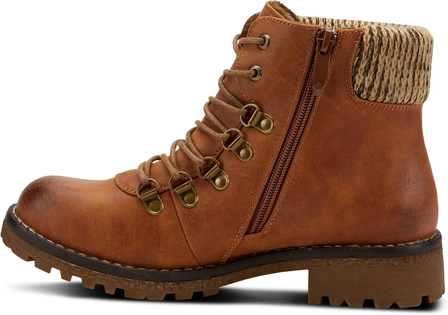 PATRIZIA Spring Step Clarris Lace-Up Booties for Women - Ladies Boots with Cozy Faux Fur Lining - Tonal Stitching Ankle Boots for Womens
