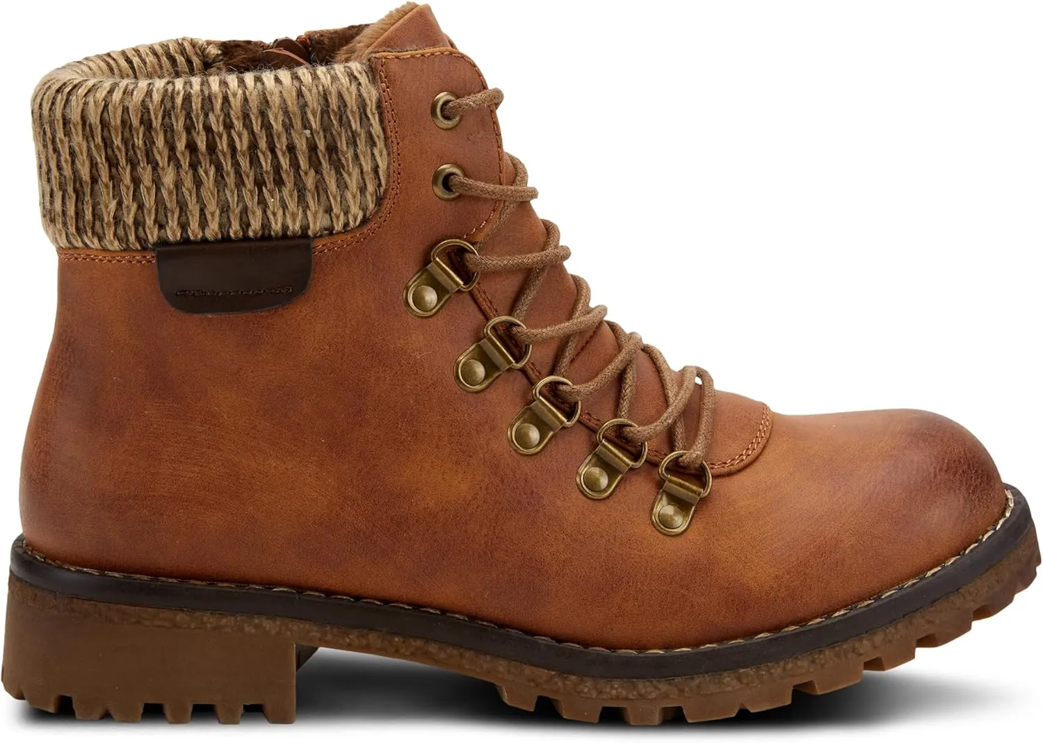 PATRIZIA Spring Step Clarris Lace-Up Booties for Women - Ladies Boots with Cozy Faux Fur Lining - Tonal Stitching Ankle Boots for Womens