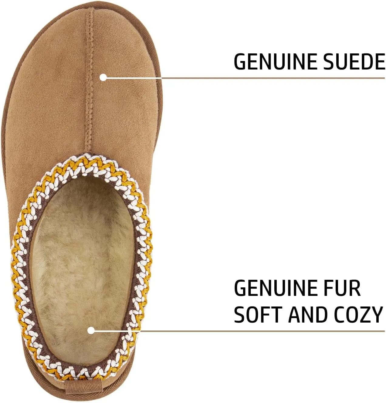 Platform Slippers for Women Mini Boots Genuine Suede Genuine Fur Ankle Snow Boots Braided Indoor Outdoor Slip On Mules