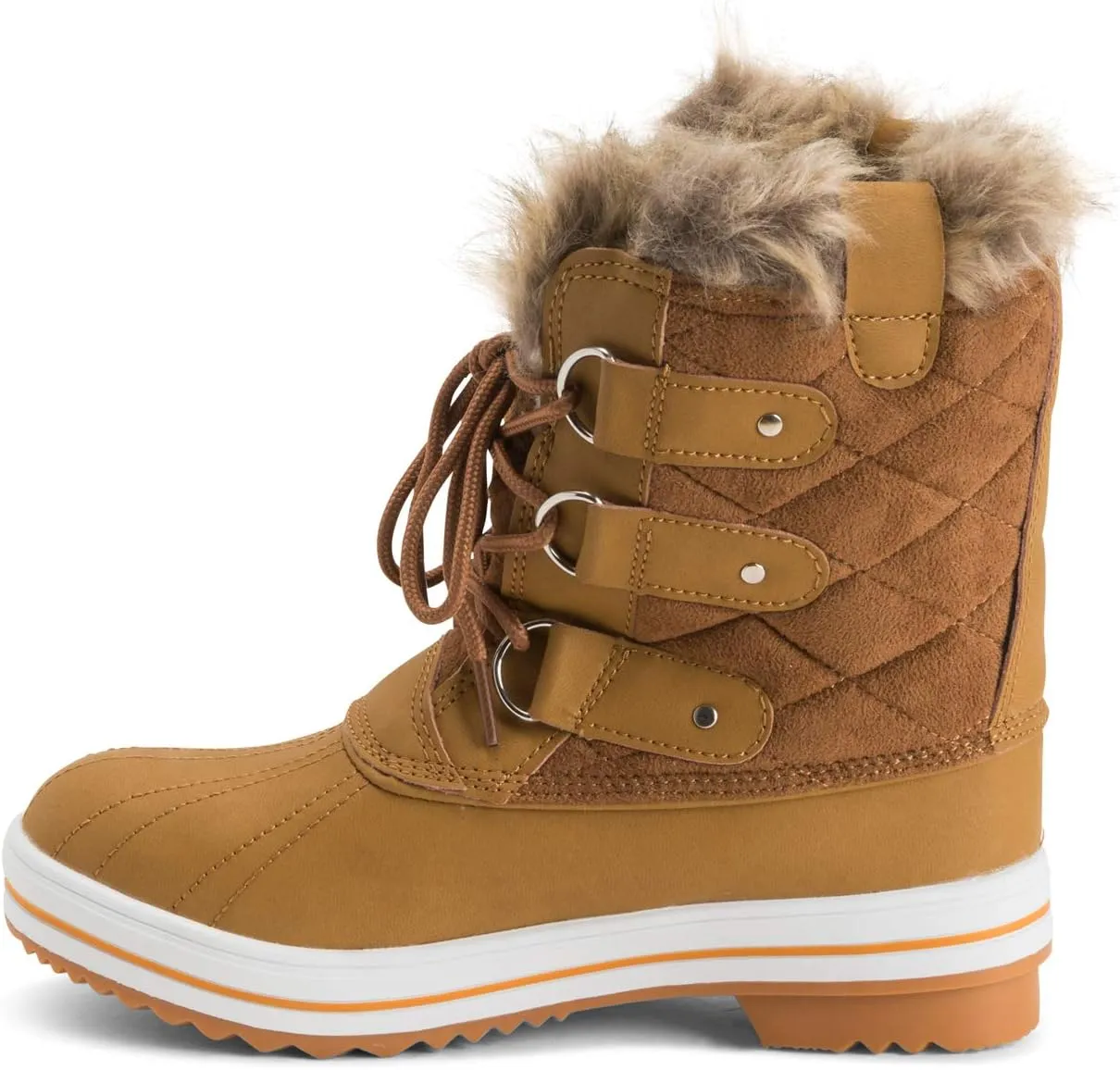 Polar Products Womens Snow Boot Quilted Short Winter Snow Rain Warm Waterproof Boots