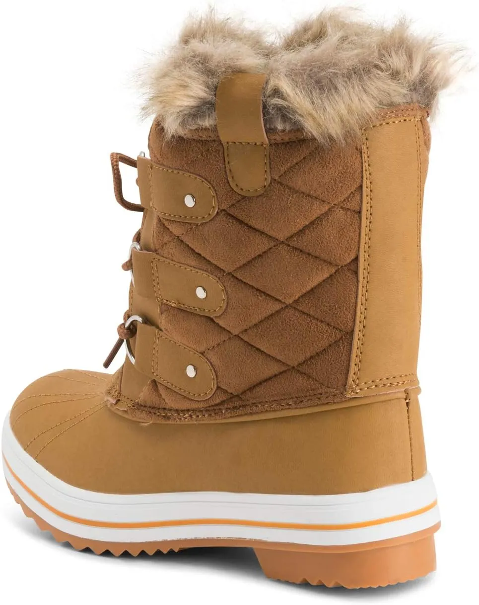 Polar Products Womens Snow Boot Quilted Short Winter Snow Rain Warm Waterproof Boots