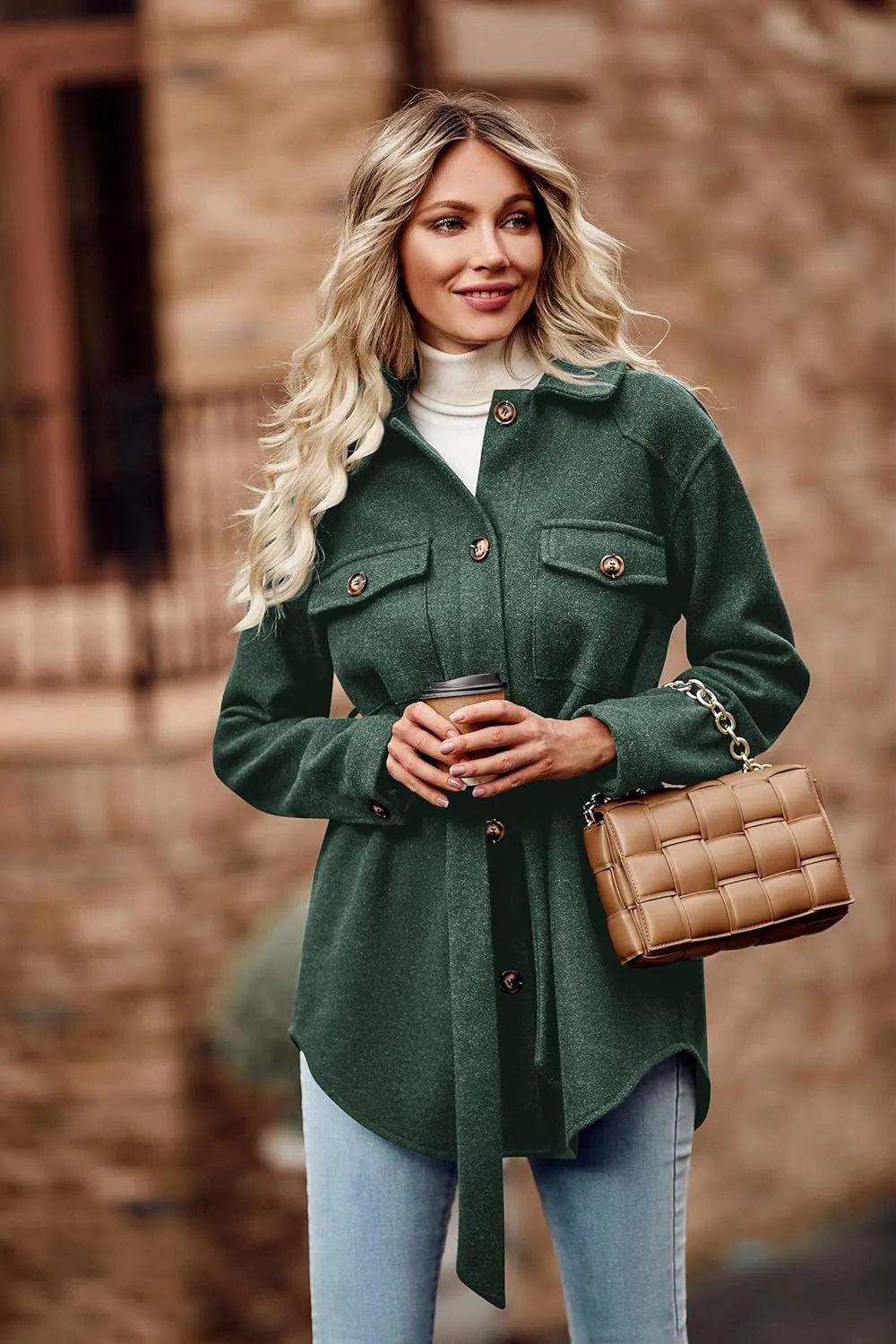 PRETTYGARDEN Women's Fall Fashion Winter Trench Coats Lapel Button Down Peacoat Belted Outerwear Casual Jackets