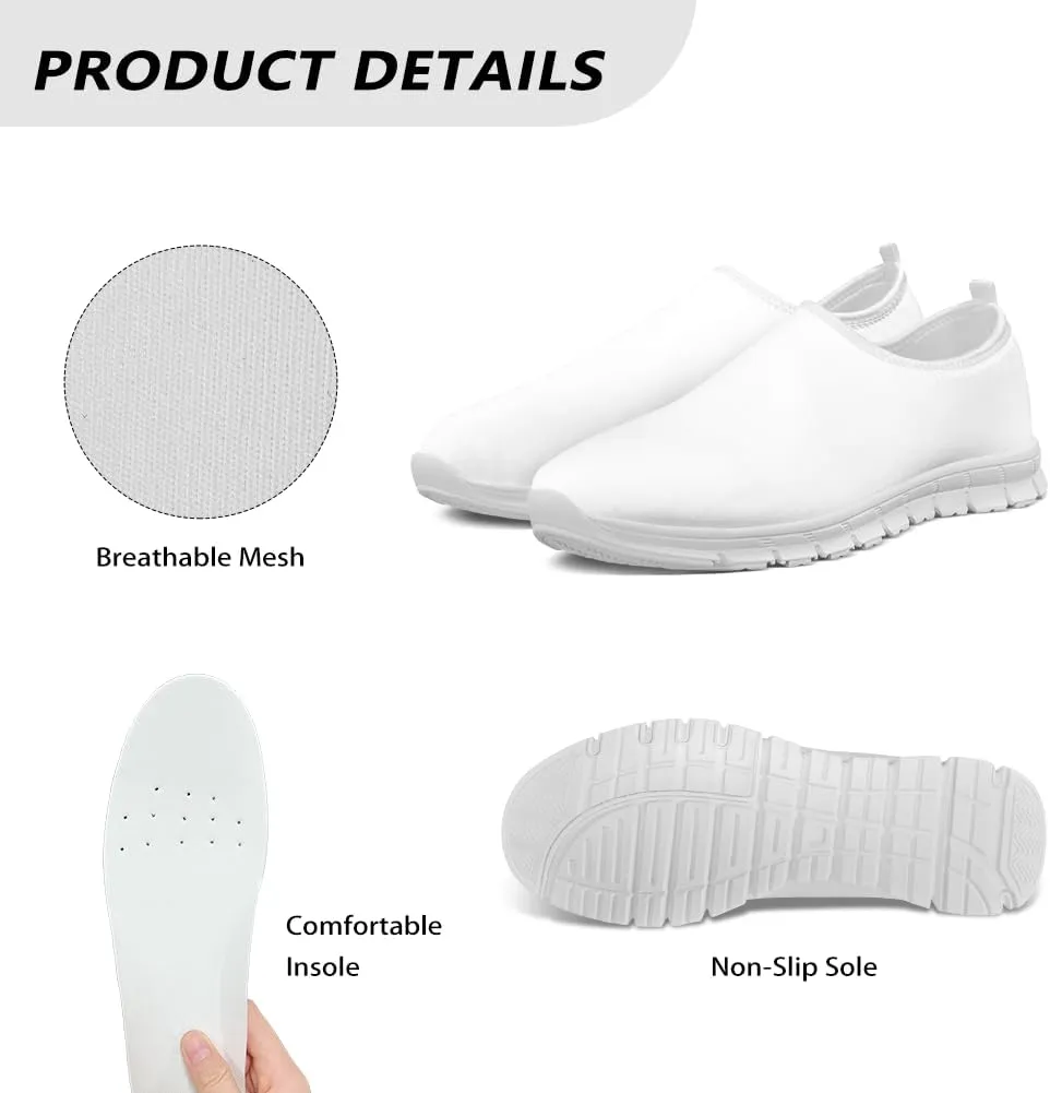 Pxjivorg Women's Art Pattern Slip-On Sneakers Casual Low-Top Flat Dress Shoes Soft Shoes Ladies Non-Slip Workout Holiday Shoes US Size 5.5-11.5