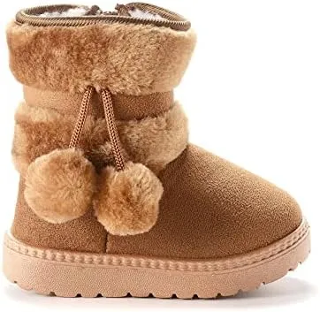 QIETION Girls Boys Warm Winter Boots Kids Outdoor Snow Boots((Infant/Toddler/Little Kid)