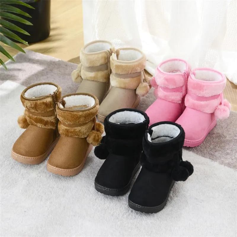 QIETION Girls Boys Warm Winter Boots Kids Outdoor Snow Boots((Infant/Toddler/Little Kid)