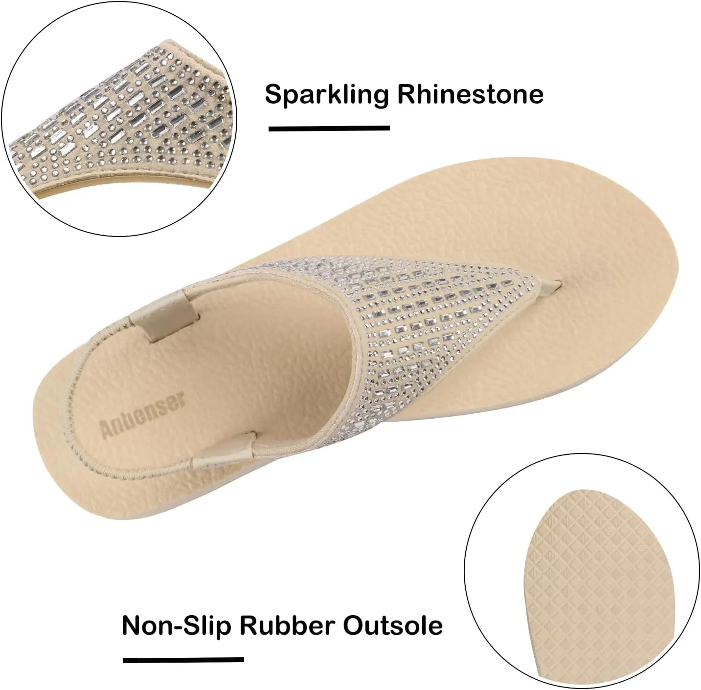 Ranberone Women's Yoga Mat Flip Flops Casual Flat Summer Beach Sandals