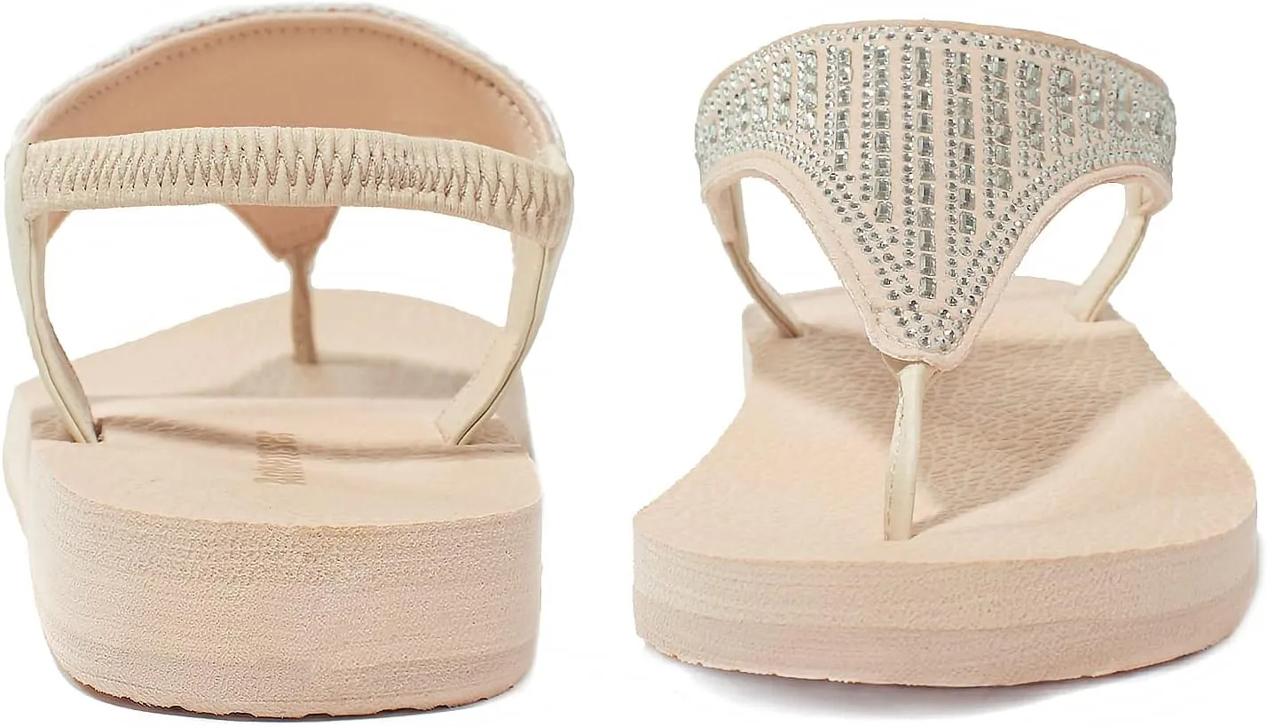 Ranberone Women's Yoga Mat Flip Flops Casual Flat Summer Beach Sandals