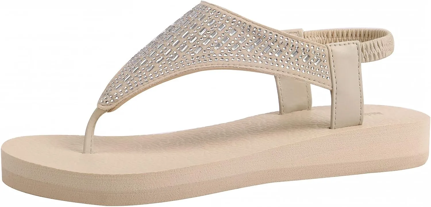 Ranberone Women's Yoga Mat Flip Flops Casual Flat Summer Beach Sandals