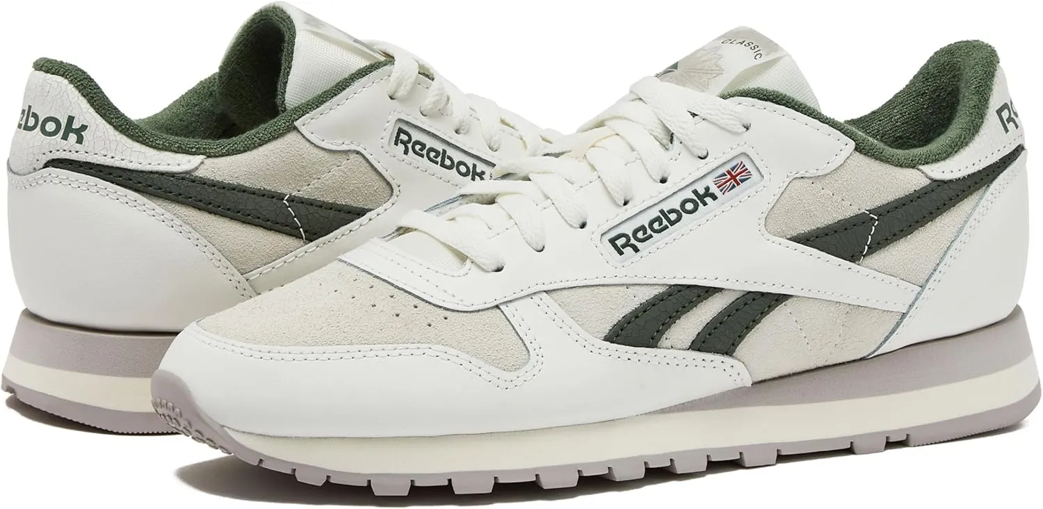 Reebok Men's Classic Leather Sneakers Black Or White Tennis Shoes