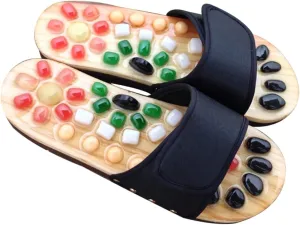 Relaxing Massage Sandals Foot Soaker Shoes Pedicure Slippers Sandals for Men Natural Jade Massage Slippers Size 37-38