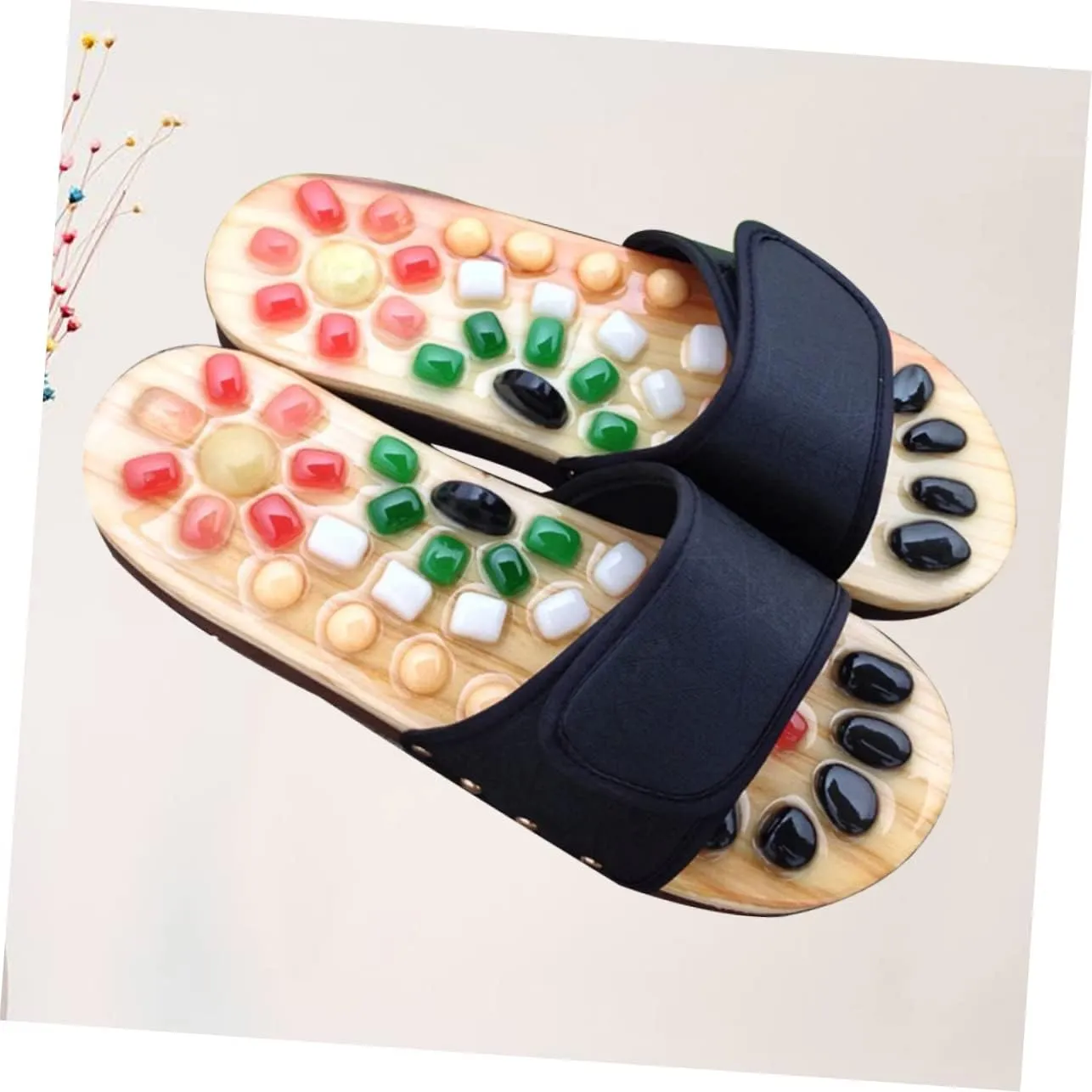 Relaxing Massage Sandals Foot Soaker Shoes Pedicure Slippers Sandals for Men Natural Jade Massage Slippers Size 37-38