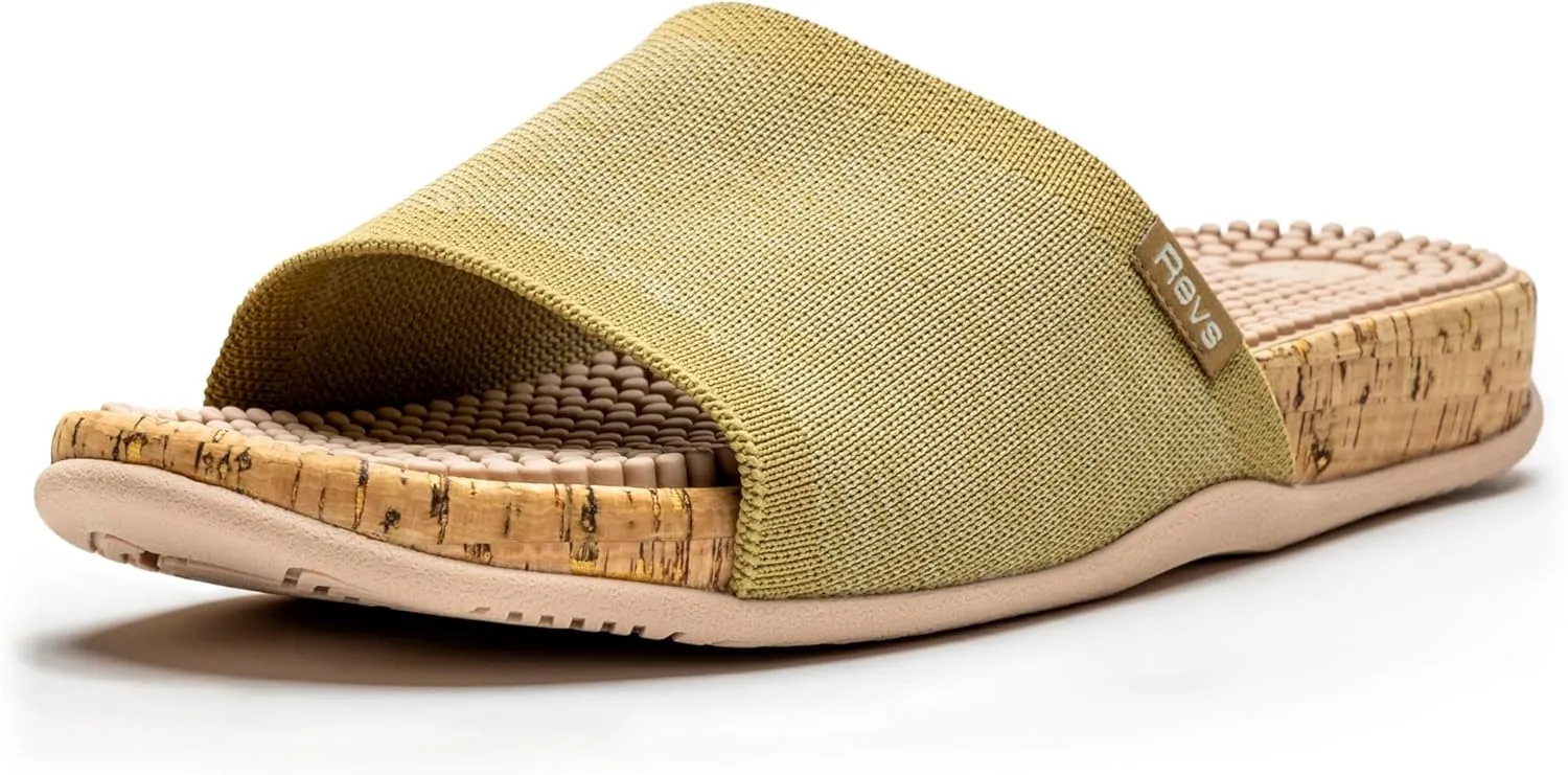 Revs - Maree - Reflexology Massage & Acupressure Sandals, With a Knit Upper. Relieve Plantar Fasciitis, Help Joint Pain, Improve Energy. Shock Absorbing Sole & Arch Support.