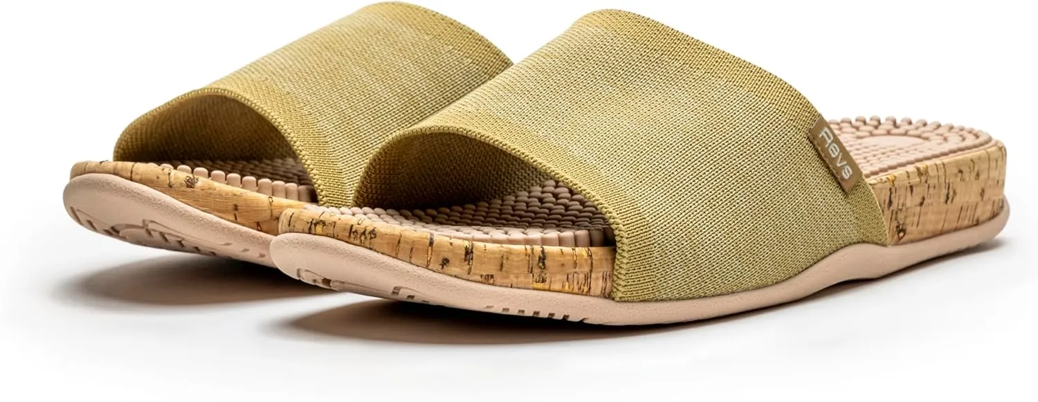 Revs - Maree - Reflexology Massage & Acupressure Sandals, With a Knit Upper. Relieve Plantar Fasciitis, Help Joint Pain, Improve Energy. Shock Absorbing Sole & Arch Support.