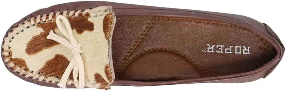 ROPER Womens Lilly Leopard Moccasins Flats Casual - Brown