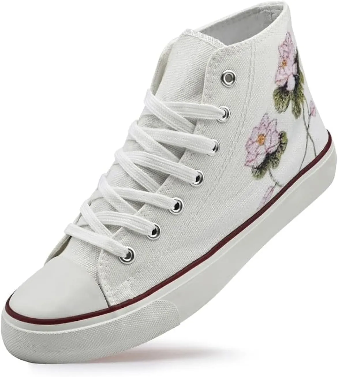 rosyclo Women's High Top Canvas Sneakers Fashion Lace-up Classic Casual Walking Shoes