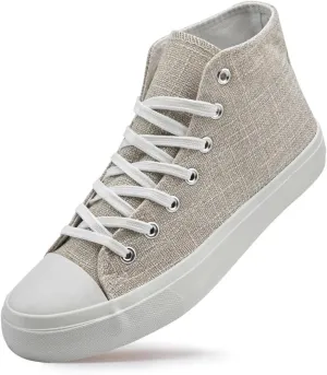 rosyclo Women's High Top Canvas Sneakers Fashion Lace-up Classic Casual Walking Shoes