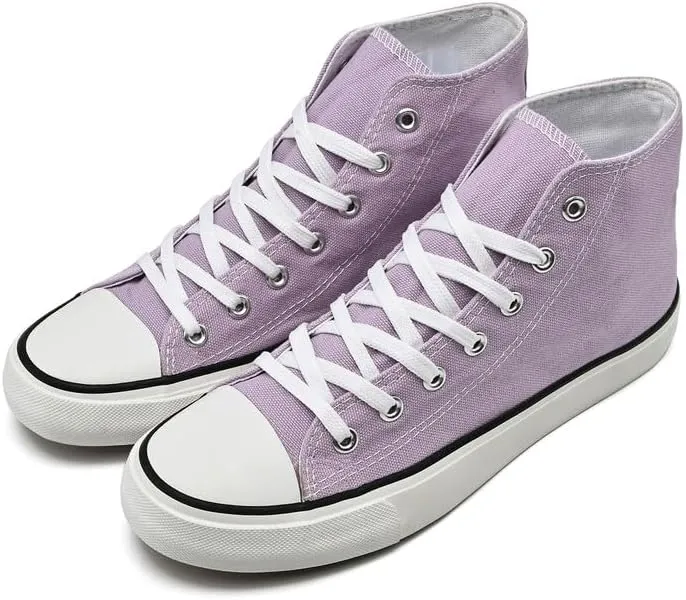 rosyclo Women's High Top Canvas Sneakers Fashion Lace-up Classic Casual Walking Shoes