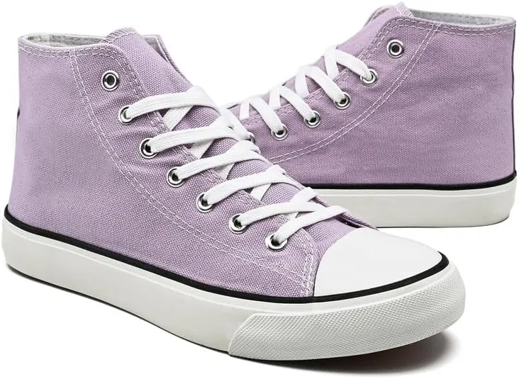 rosyclo Women's High Top Canvas Sneakers Fashion Lace-up Classic Casual Walking Shoes