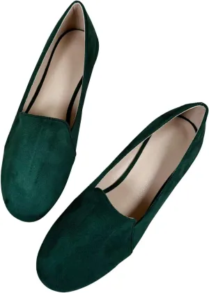 SAILING LU Women Pointed Toe Ballets Flats Faux Suede Comfortable Soft Ballet Walking Shoes Dressy Slip-on Ballerina Shoes