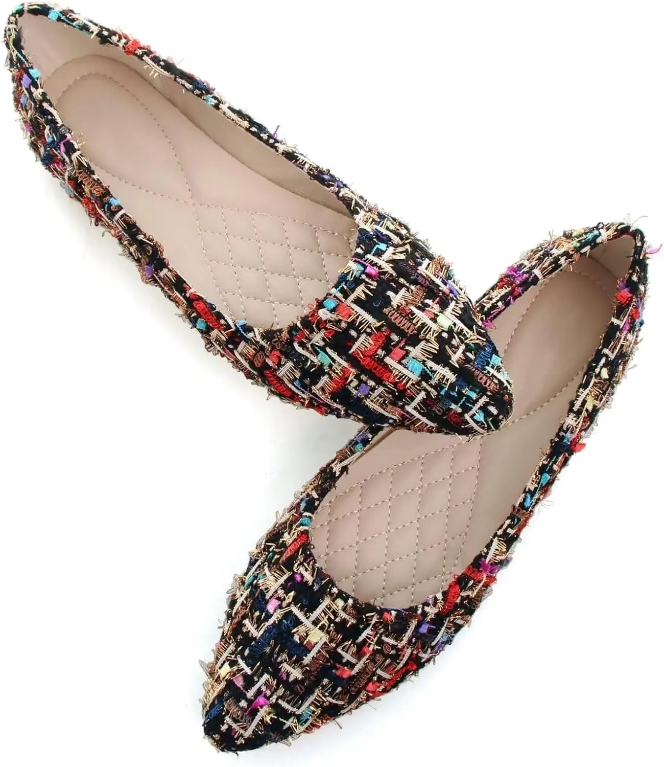 SAILING LU Women Pointed Toe Black Ballet Flats Dress Shoes Dressy Comfortable Ballerina Walking Flats Ladies Casual Slip-On Loafers Size 6.5
