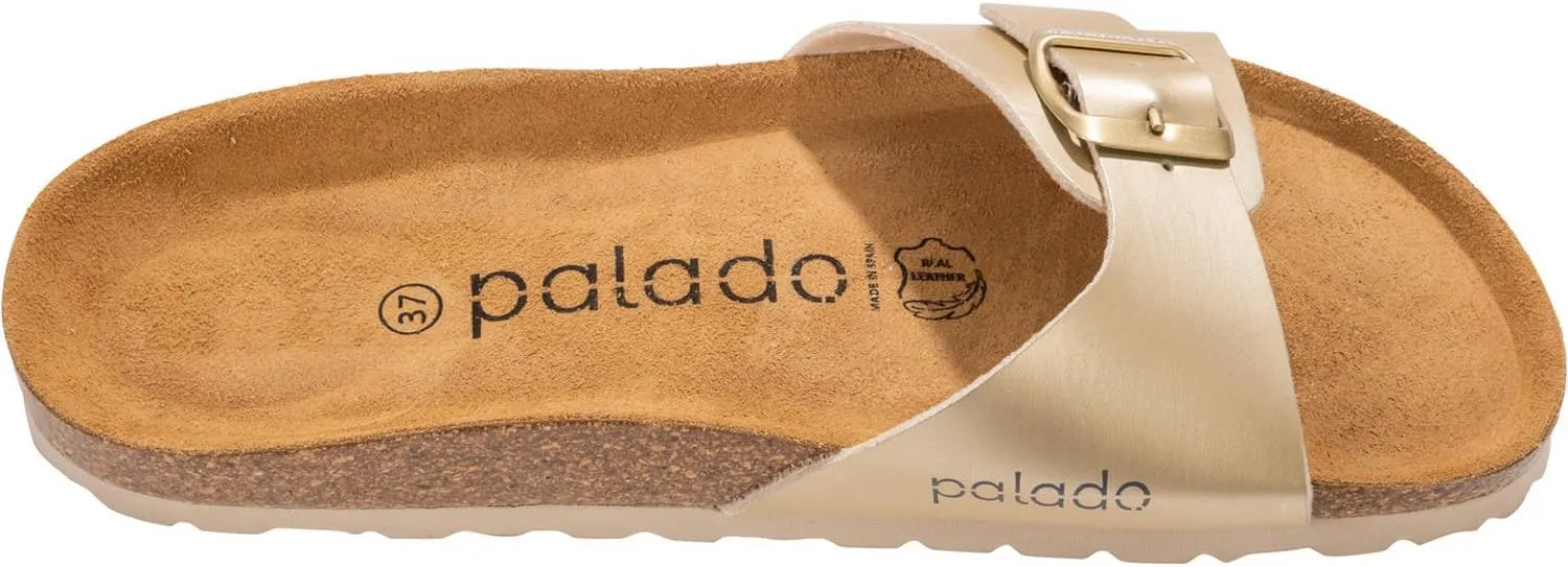 Samos Women's Mules - Shoes with Adjustable Straps - Outdoor & Slippers with Sole Made of Finest Suede - Sandals with Natural Cork Footbed