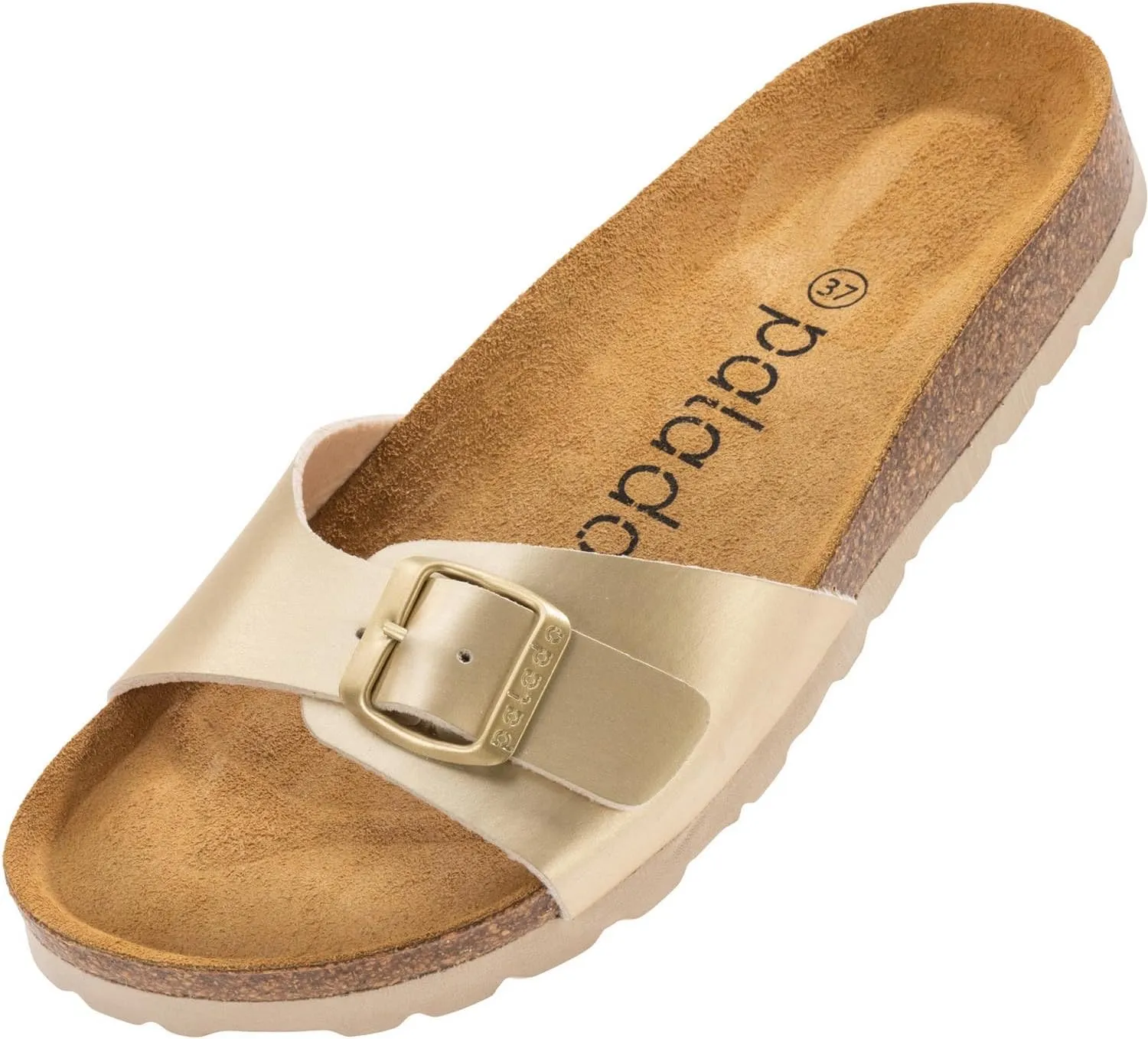 Samos Women's Mules - Shoes with Adjustable Straps - Outdoor & Slippers with Sole Made of Finest Suede - Sandals with Natural Cork Footbed