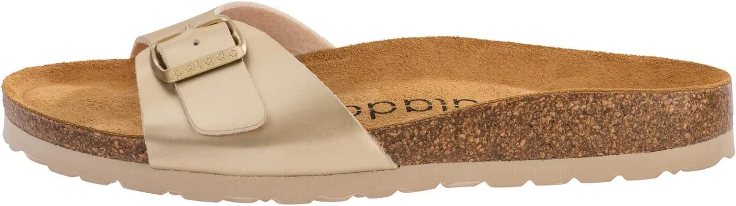 Samos Women's Mules - Shoes with Adjustable Straps - Outdoor & Slippers with Sole Made of Finest Suede - Sandals with Natural Cork Footbed