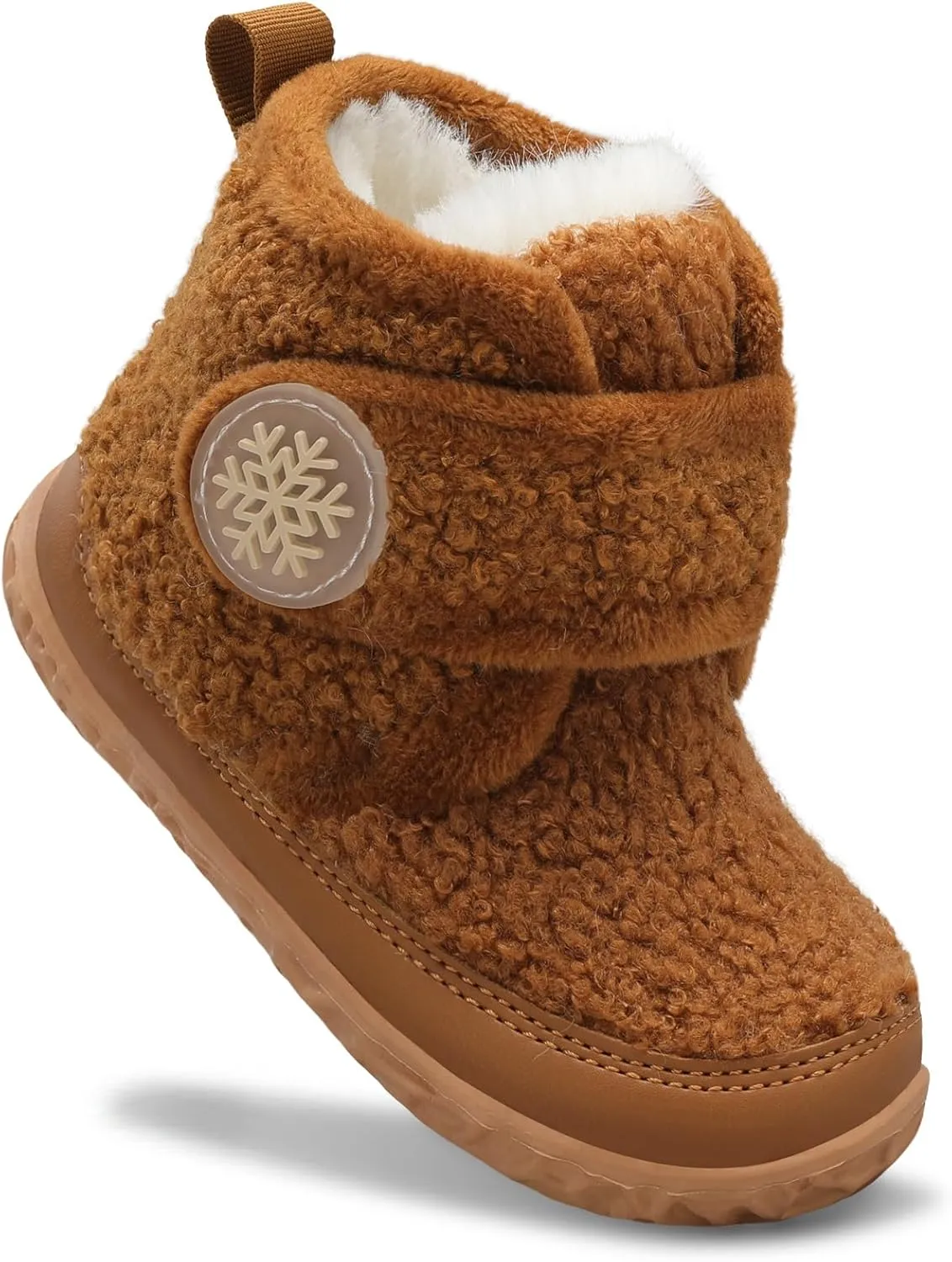 Scurtain Toddler Slippers Girl Boy House Shoes Fuzzy Hard Bottom Winter Boots Baby Cozy Walking Sock Shoes