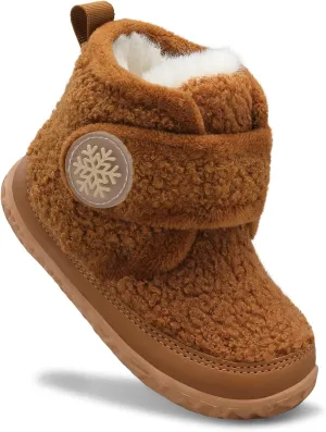Scurtain Toddler Slippers Girl Boy House Shoes Fuzzy Hard Bottom Winter Boots Baby Cozy Walking Sock Shoes