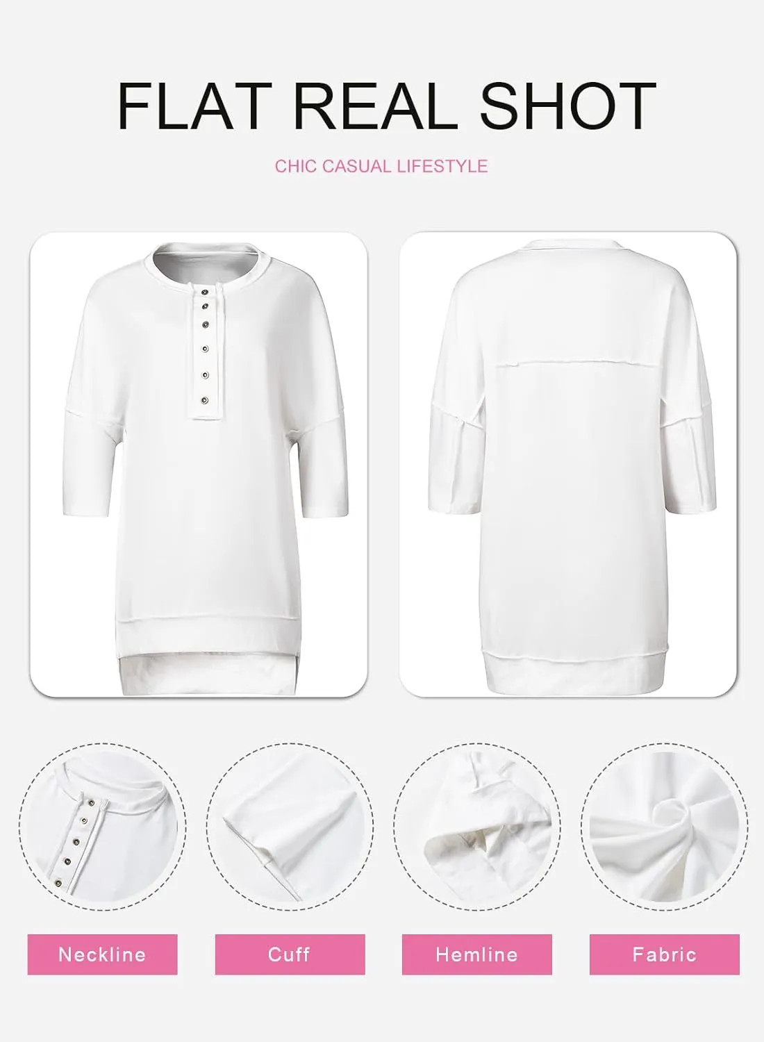 SHEWIN Women's Fashion Oversized T Shirts Casual Short Sleeve Reverse Seam Summer Tops Tees