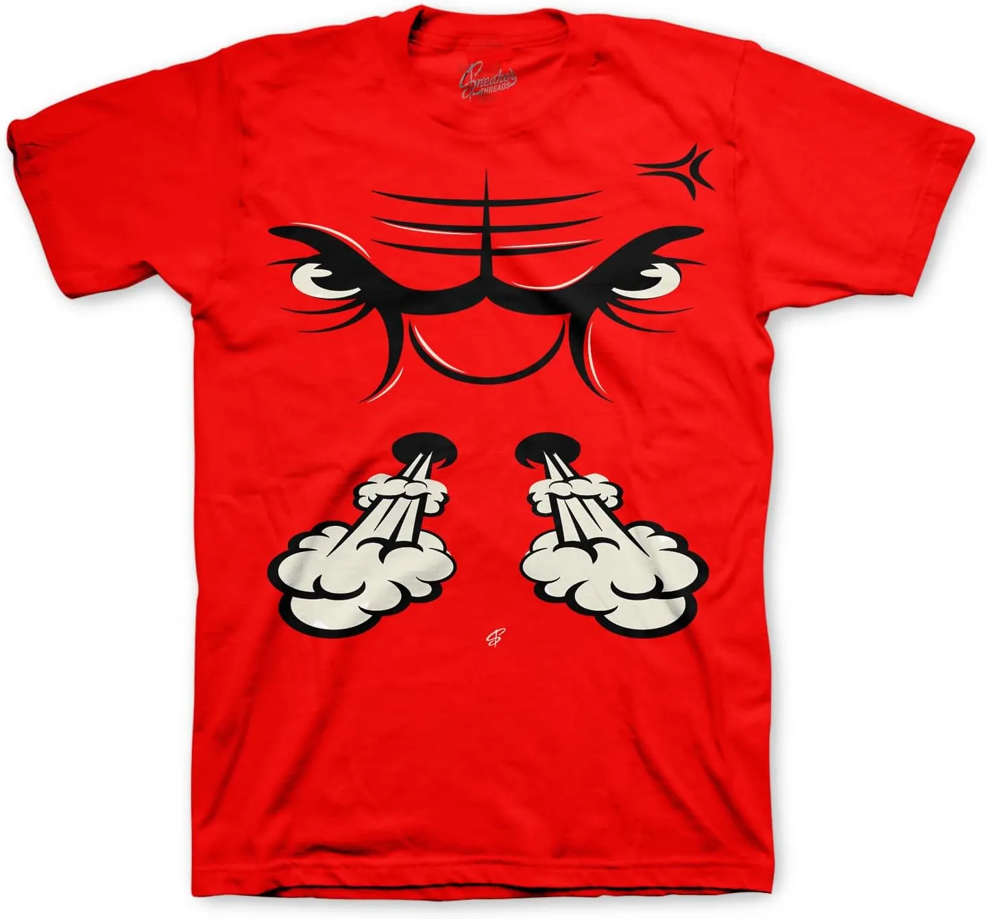 Shirt to Match Jordan 4 Red Thunder Sneakers - Raging Face Tee