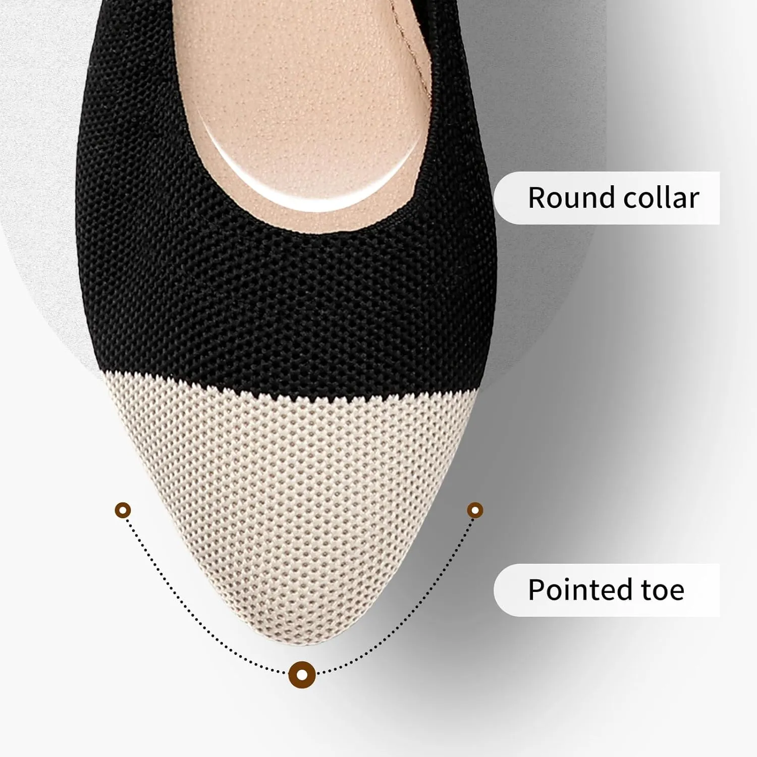 Shupua Women's Flats Shoes Pointed Toe Flats Comfortable Slip on Shoes Flat Dress Shoes Black Ballet Flats for Women