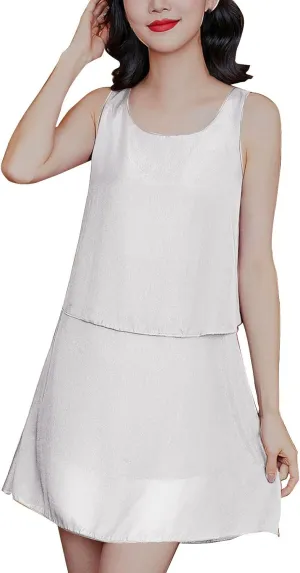 Sleeveless Tank Dress for Women Casual A-Line Loose Fit Flowy Summer Dress Round Neck Casual Wear