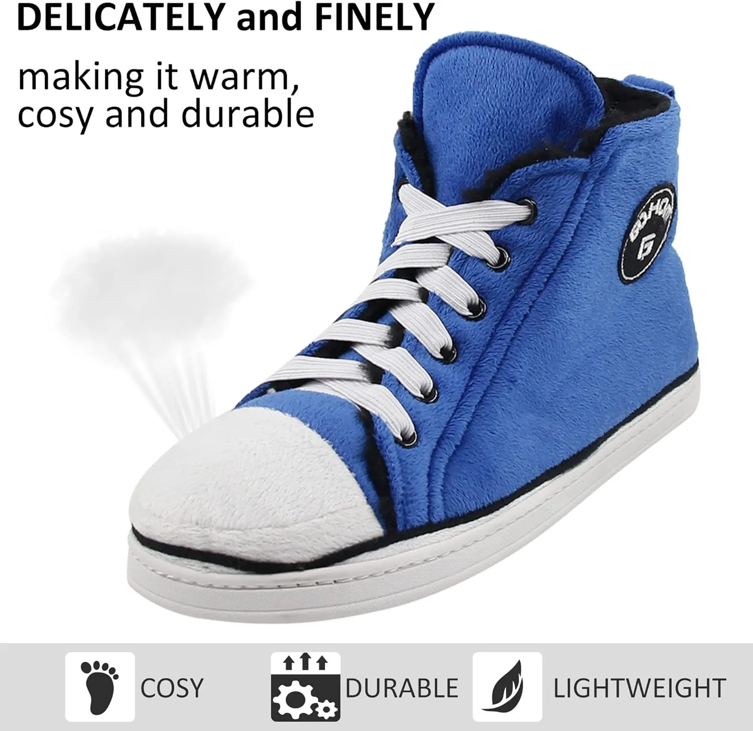 Sneaker Slippers for Women Fashion Indoor House Slipper Boots, Women's Super Soft Warm High Top Plush House Shoes for Women Slippers