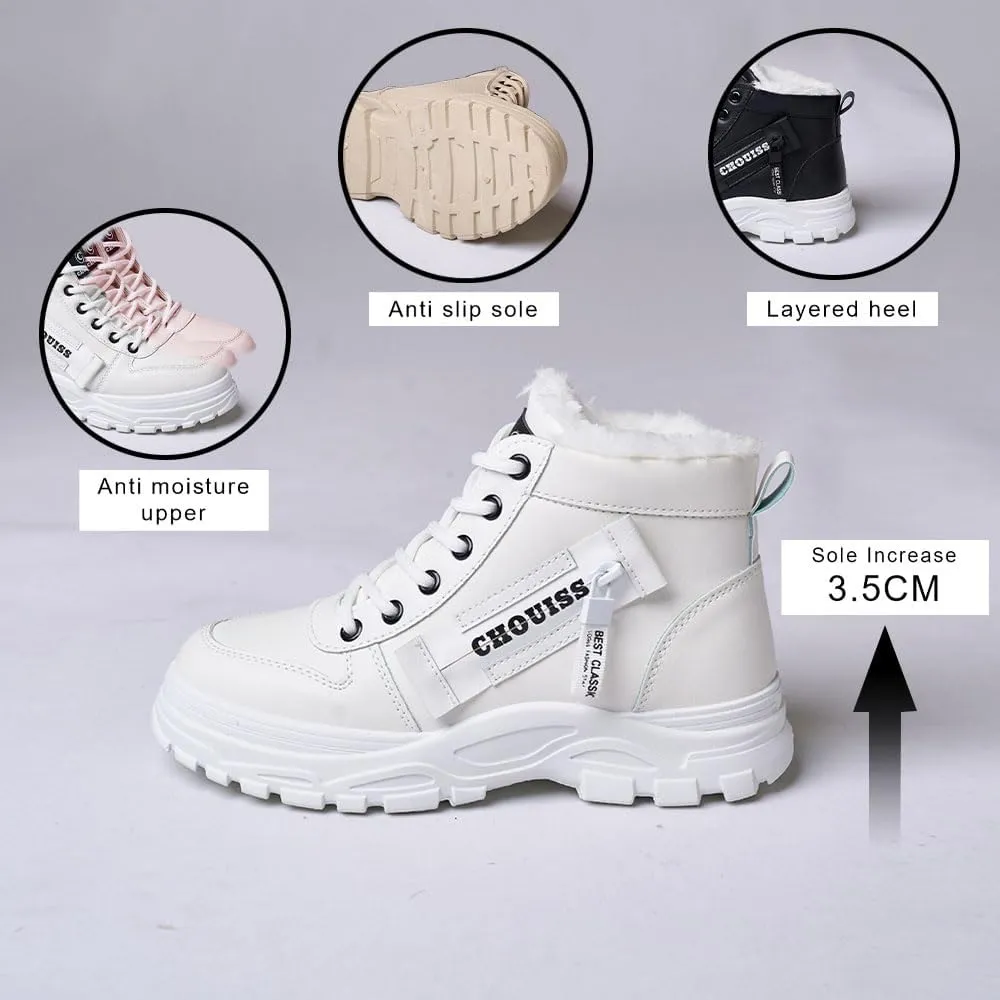Snow Boots for Women,Platform Winter Boots Warm Sneaker,Hiking Shoes Waterproof with Zipper