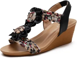 SO SIMPOK Women Casual Roman Wedge Sandals Comfort Summer Walking Slingback Shoes